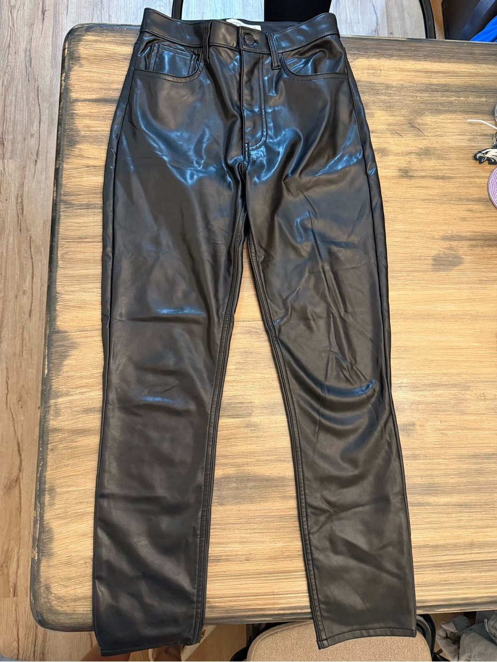 Abercrombie Black Faux Leather Skinny Pants